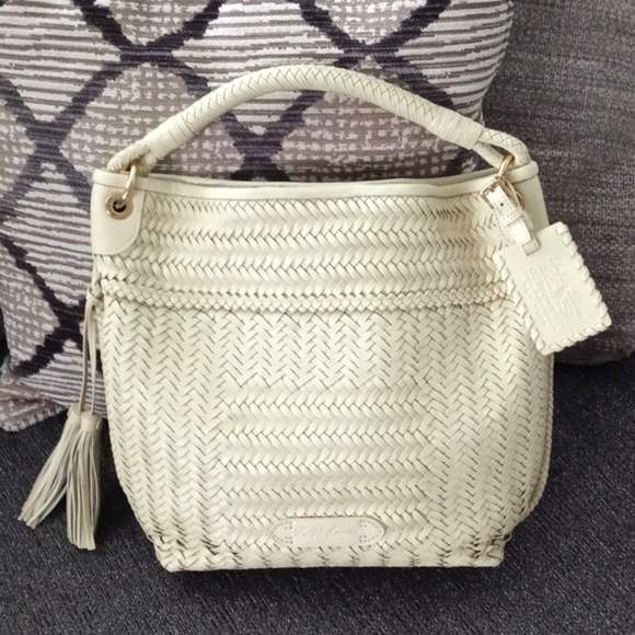Ralph Lauren Purple Label Other - 🐎RARE Ralph Lauren🐎 - Ecru Woven Leather Shoulder Bag